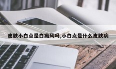 皮肤小白点是白癜风吗,小白点是什么皮肤病